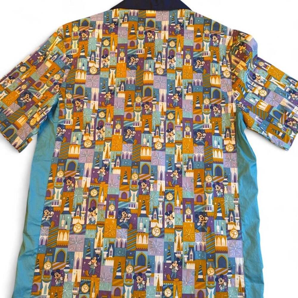 Disney Walt Disney World 50th Anniversary Mickey Mouse Button Up Shirt - Picture 2 of 4